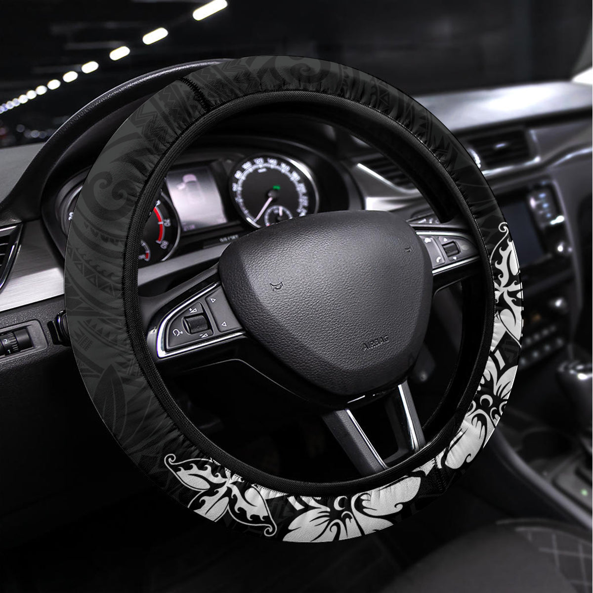 Cook Islands Ra o te Ui Ariki Est 1967 Steering Wheel Cover LT9 Universal Fit Black - Polynesian Pride