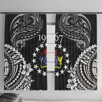 Cook Islands Ra o te Ui Ariki Est 1967 Window Curtain LT9 With Hooks Black - Polynesian Pride