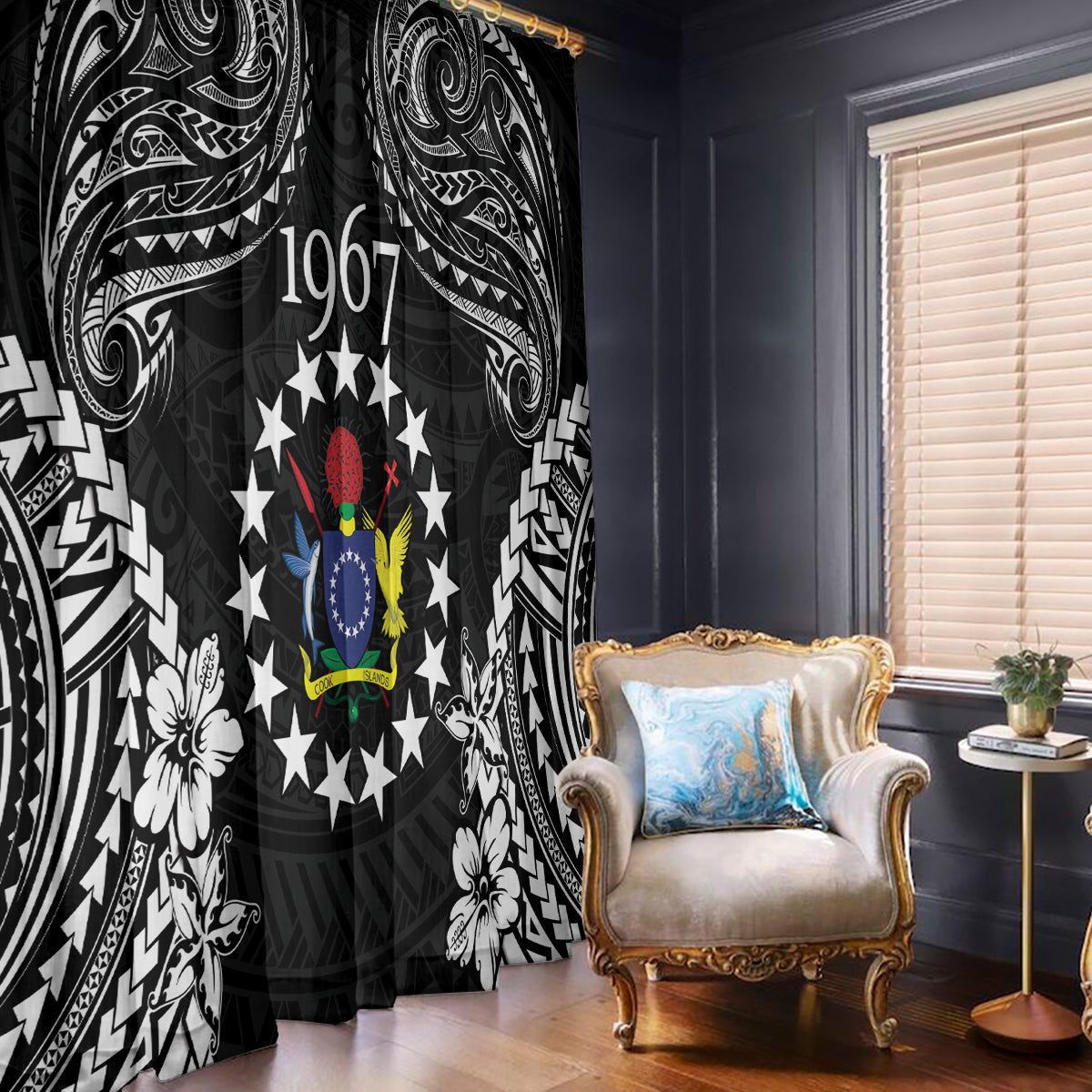 Cook Islands Ra o te Ui Ariki Est 1967 Window Curtain LT9 - Polynesian Pride