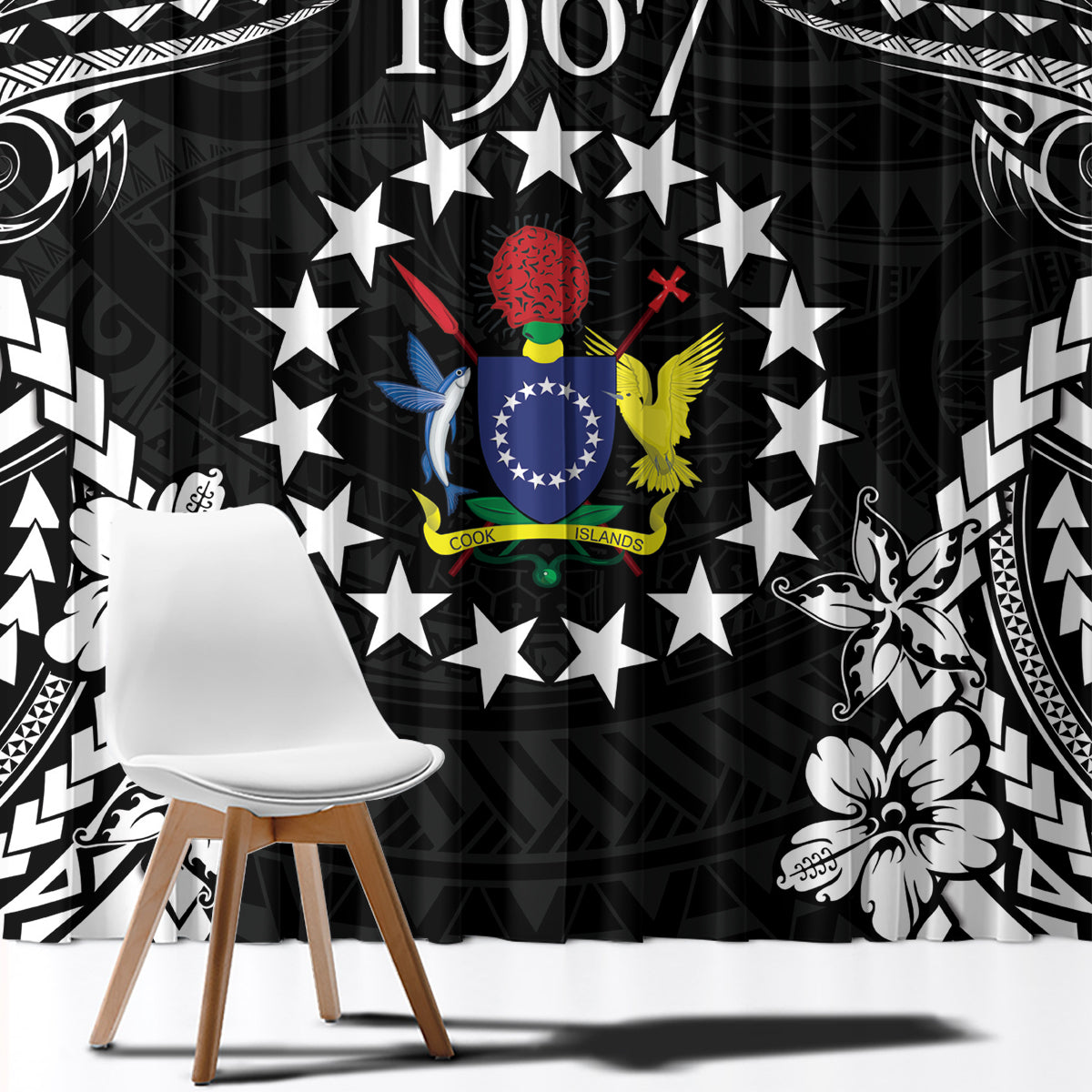 Cook Islands Ra o te Ui Ariki Est 1967 Window Curtain LT9 - Polynesian Pride