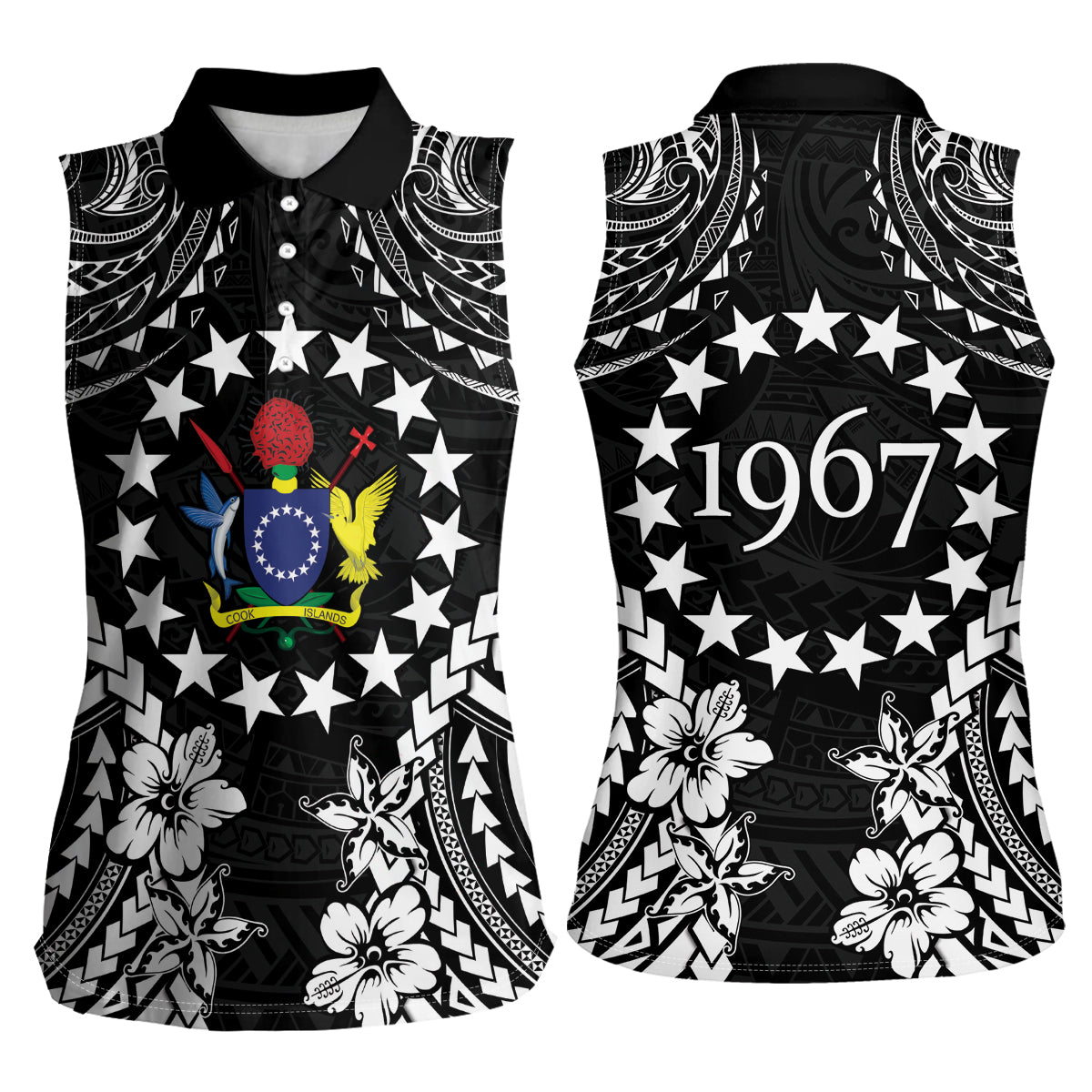 Cook Islands Ra o te Ui Ariki Est 1967 Women Sleeveless Polo Shirt