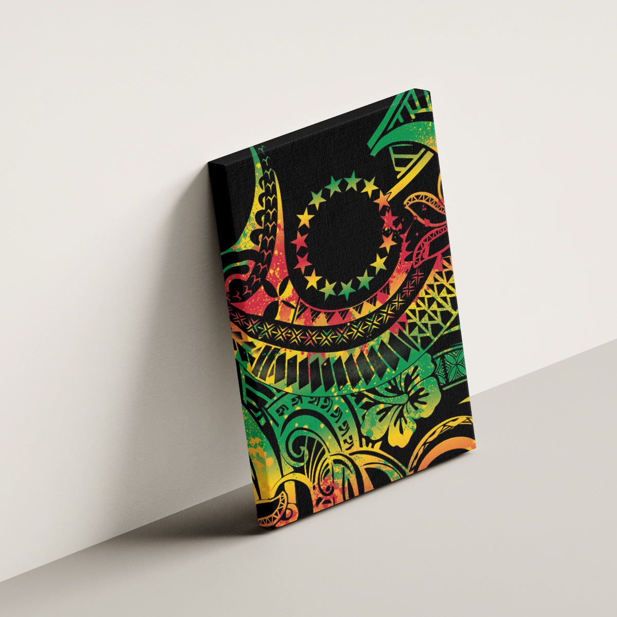 Cook Islands 15 Stars Canvas Wall Art Kuki Airani Polynesian Tribal Wave Tattoo LT9 - Polynesian Pride