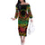 Cook Islands 15 Stars Family Matching Off The Shoulder Long Sleeve Dress and Hawaiian Shirt Kuki Airani Polynesian Tribal Wave Tattoo