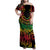 Cook Islands 15 Stars Family Matching Off Shoulder Maxi Dress and Hawaiian Shirt Kuki Airani Polynesian Tribal Wave Tattoo