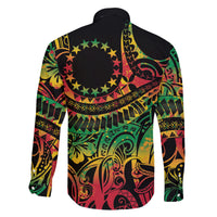 Cook Islands 15 Stars Family Matching Summer Maxi Dress and Hawaiian Shirt Kuki Airani Polynesian Tribal Wave Tattoo