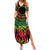 Cook Islands 15 Stars Family Matching Summer Maxi Dress and Hawaiian Shirt Kuki Airani Polynesian Tribal Wave Tattoo