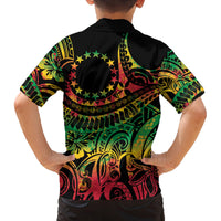 Cook Islands 15 Stars Family Matching Tank Maxi Dress and Hawaiian Shirt Kuki Airani Polynesian Tribal Wave Tattoo