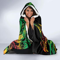 Cook Islands 15 Stars Hooded Blanket Kuki Airani Polynesian Tribal Wave Tattoo LT9 - Polynesian Pride