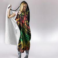 Cook Islands 15 Stars Hooded Blanket Kuki Airani Polynesian Tribal Wave Tattoo LT9 - Polynesian Pride