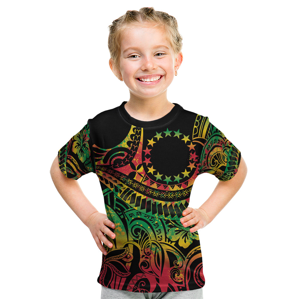 Cook Islands 15 Stars Kid T Shirt Kuki Airani Polynesian Tribal Wave Tattoo