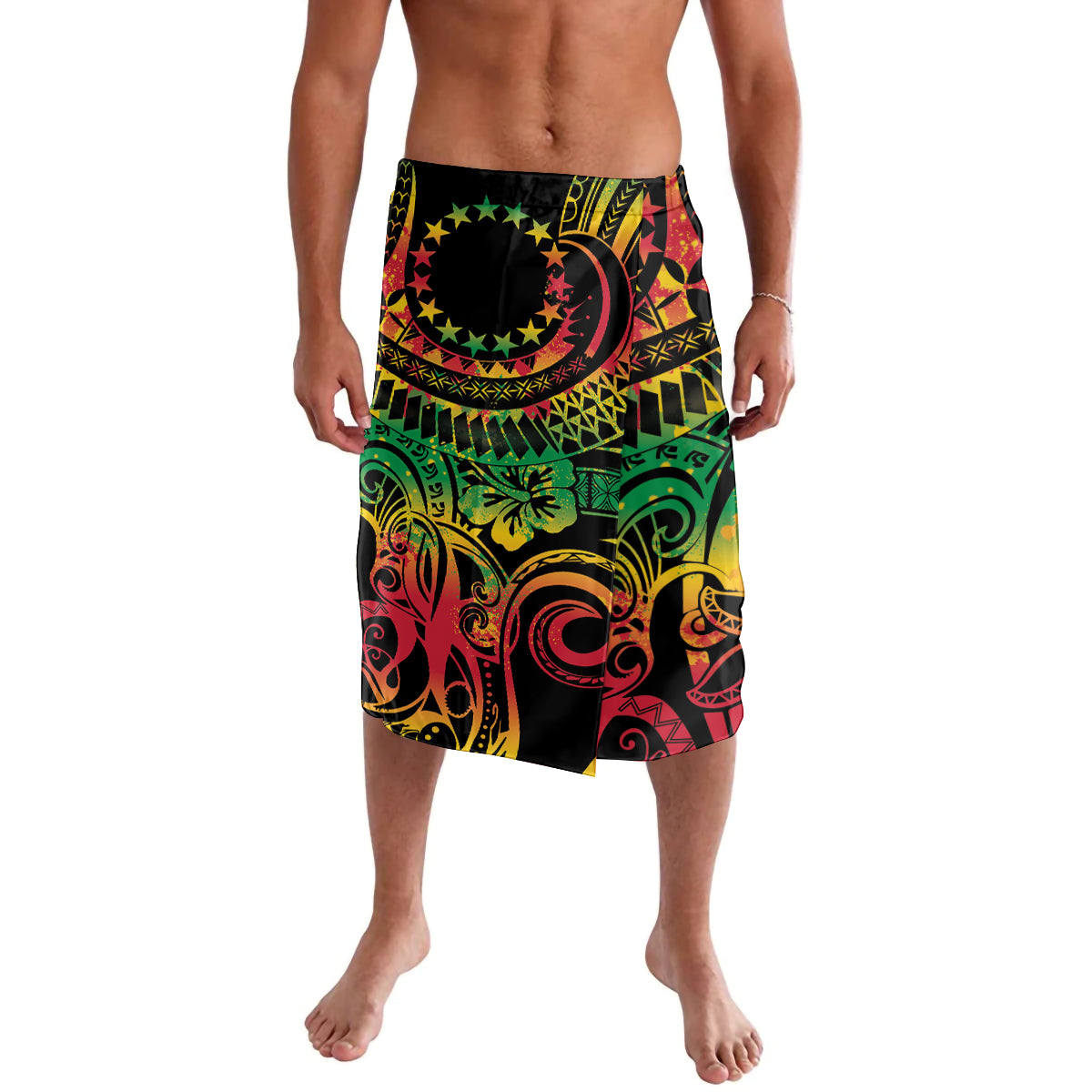 Cook Islands 15 Stars Lavalava Kuki Airani Polynesian Tribal Wave Tattoo LT9 Reggae - Polynesian Pride