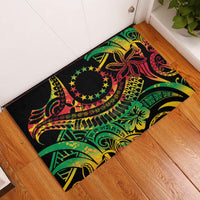 Cook Islands 15 Stars Rubber Doormat Kuki Airani Polynesian Tribal Wave Tattoo LT9 Reggae - Polynesian Pride