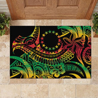 Cook Islands 15 Stars Rubber Doormat Kuki Airani Polynesian Tribal Wave Tattoo LT9 - Polynesian Pride