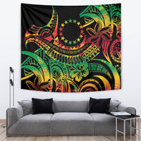 Cook Islands 15 Stars Tapestry Kuki Airani Polynesian Tribal Wave Tattoo LT9 Reggae - Polynesian Pride