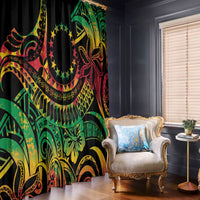 Cook Islands 15 Stars Window Curtain Kuki Airani Polynesian Tribal Wave Tattoo LT9 - Polynesian Pride
