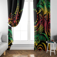Cook Islands 15 Stars Window Curtain Kuki Airani Polynesian Tribal Wave Tattoo LT9 - Polynesian Pride