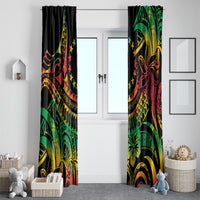 Cook Islands 15 Stars Window Curtain Kuki Airani Polynesian Tribal Wave Tattoo LT9 - Polynesian Pride