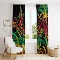 Cook Islands 15 Stars Window Curtain Kuki Airani Polynesian Tribal Wave Tattoo LT9 - Polynesian Pride
