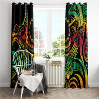 Cook Islands 15 Stars Window Curtain Kuki Airani Polynesian Tribal Wave Tattoo LT9 - Polynesian Pride