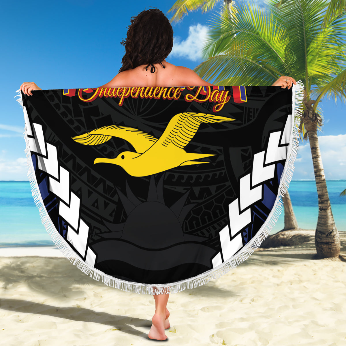 Kiribati 45th Anniversary Independence Day Beach Blanket Since 1979 LT9 - Polynesian Pride