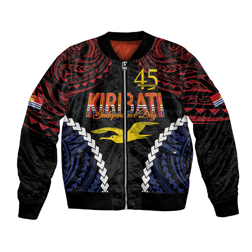 Kiribati 45th Anniversary Independence Day Bomber Jacket Since 1979 LT9 Unisex Black - Polynesian Pride