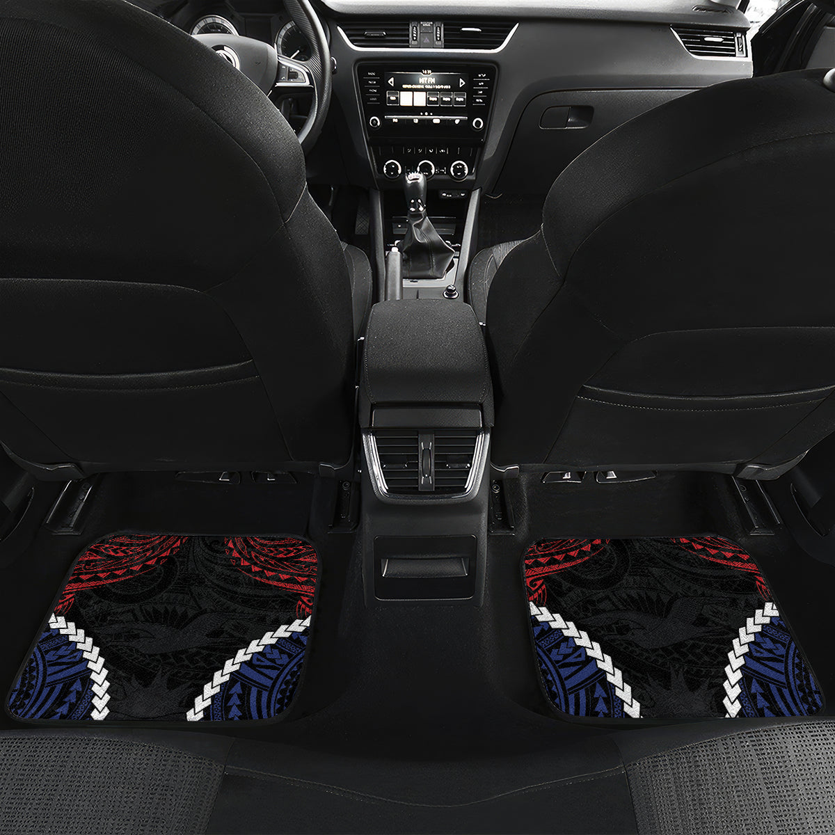 Kiribati 45th Anniversary Independence Day Car Mats Since 1979 LT9 Set 2pcs - Back Black - Polynesian Pride