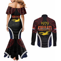 Kiribati 45th Anniversary Independence Day Couples Matching Mermaid Dress and Long Sleeve Button Shirt Since 1979 LT9 - Polynesian Pride