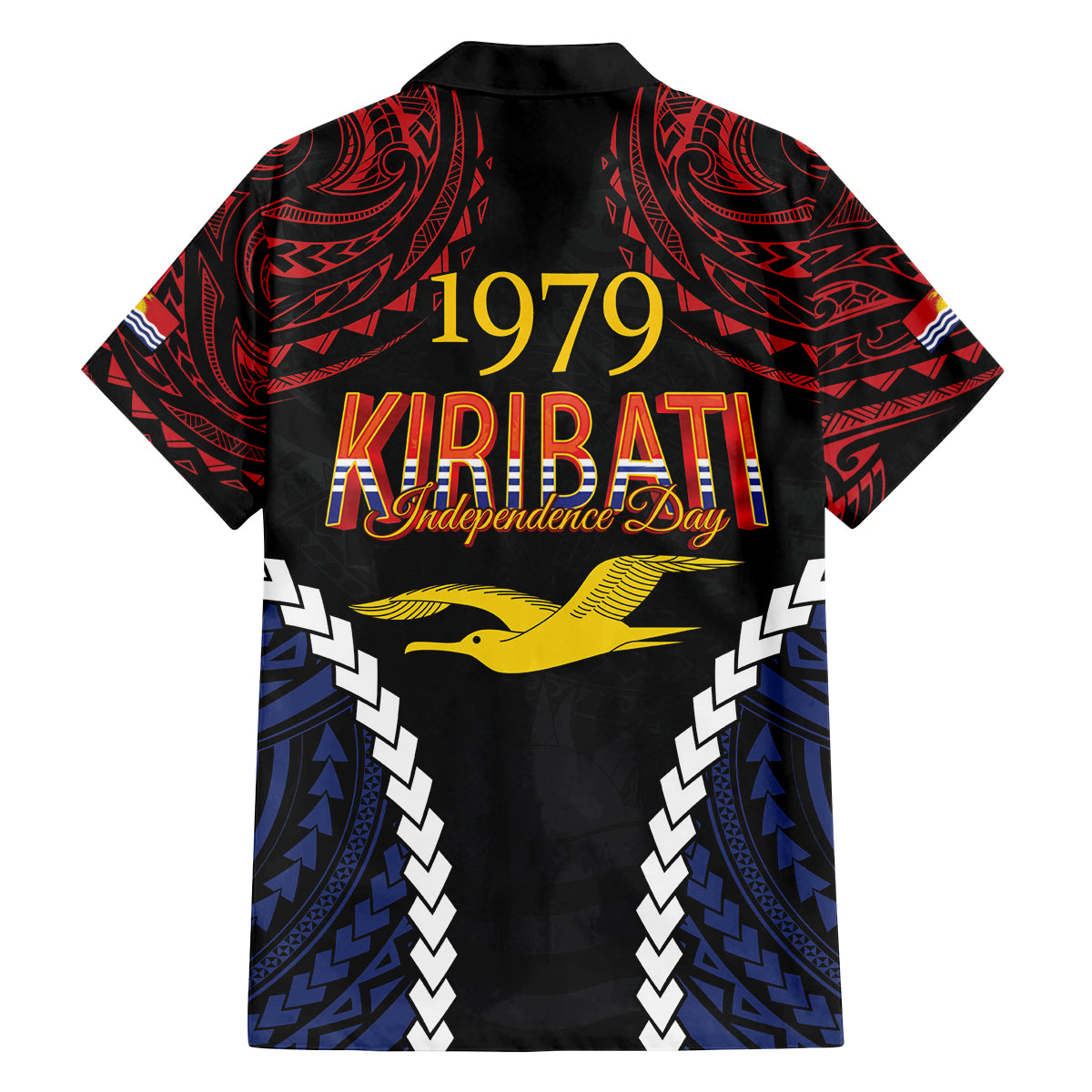 Kiribati 45th Anniversary Independence Day Family Matching Off Shoulder Short Dress and Hawaiian Shirt Since 1979