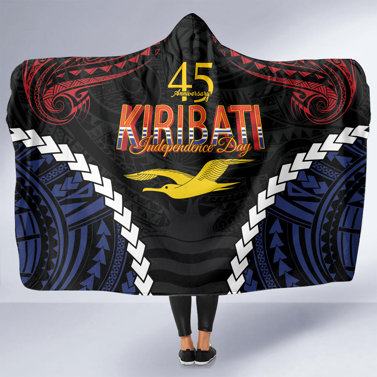Kiribati 45th Anniversary Independence Day Hooded Blanket Since 1979 LT9 - Polynesian Pride