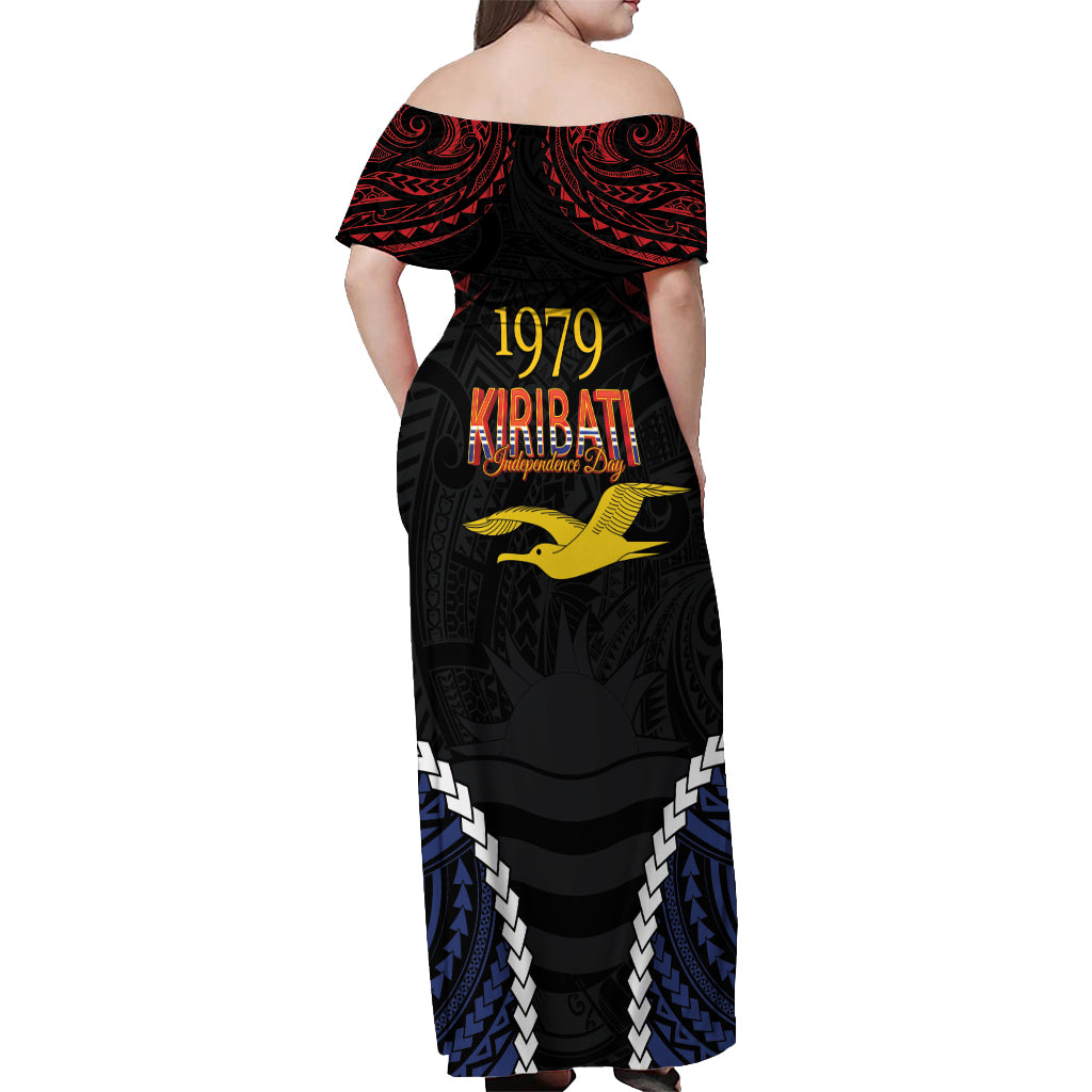 Kiribati 45th Anniversary Independence Day Off Shoulder Maxi Dress Since 1979 LT9 - Polynesian Pride
