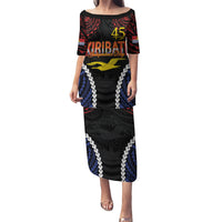 Kiribati 45th Anniversary Independence Day Puletasi Since 1979 LT9 Long Dress Black - Polynesian Pride