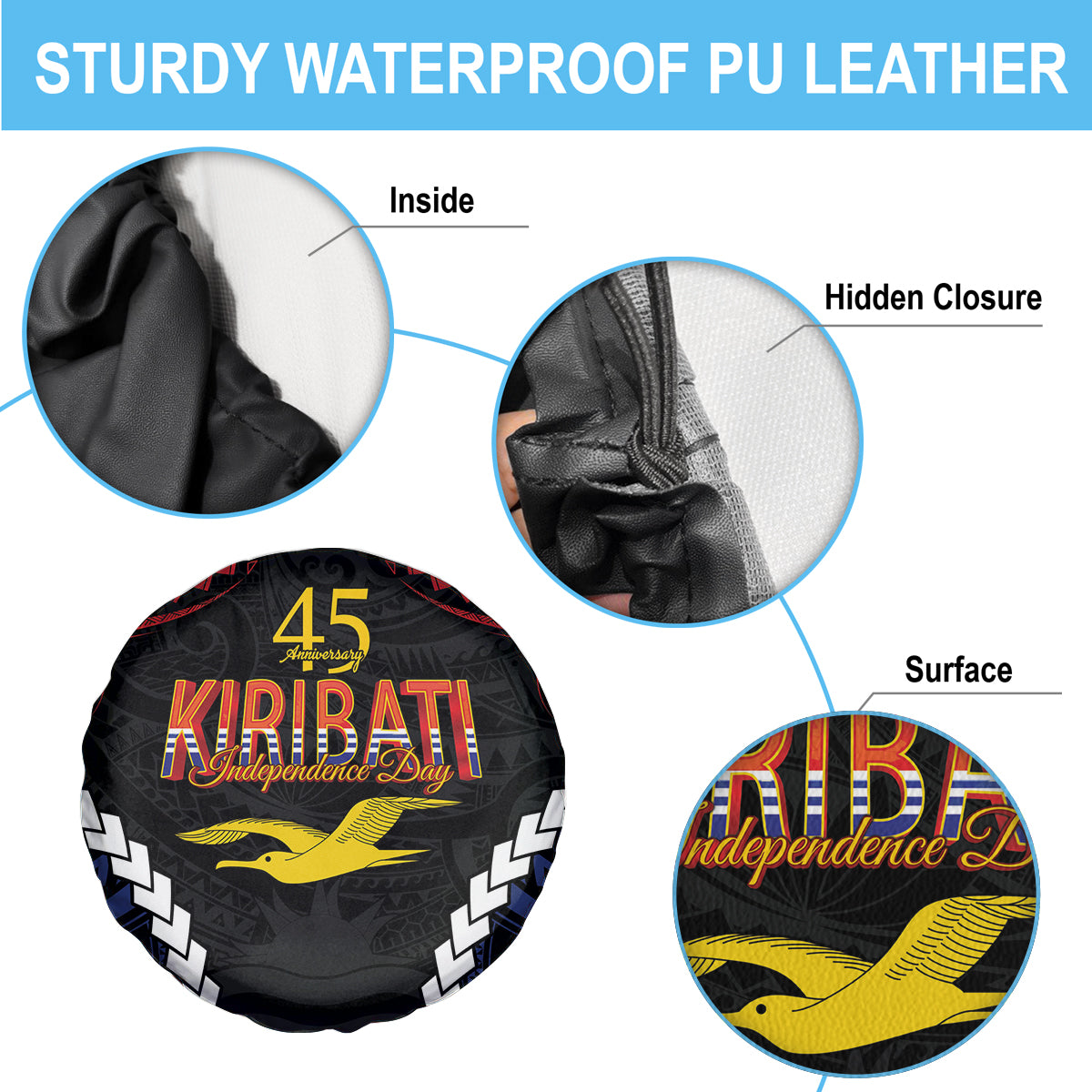 Kiribati 45th Anniversary Independence Day Spare Tire Cover Since 1979 LT9 - Polynesian Pride