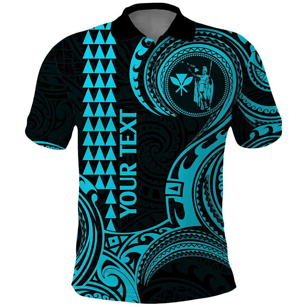 Custom King Kamehameha Day Hawaii Polo Shirt Paradise of the Pacific Tribal Kakau Aqua LT9 Aqua - Polynesian Pride