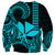 Custom King Kamehameha Day Hawaii Sweatshirt Paradise of the Pacific Tribal Kakau - Aqua LT9 - Polynesian Pride