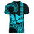 Custom King Kamehameha Day Hawaii Women V Neck T Shirt Paradise of the Pacific Tribal Kakau - Aqua LT9 - Polynesian Pride