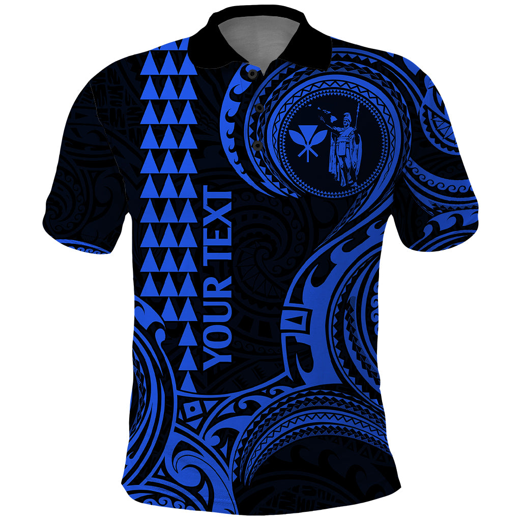 Custom King Kamehameha Day Hawaii Polo Shirt Paradise of the Pacific Tribal Kakau Blue LT9 Blue - Polynesian Pride