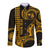 Custom King Kamehameha Day Hawaii Long Sleeve Button Shirt Paradise of the Pacific Tribal Kakau - Gold LT9 Unisex Gold - Polynesian Pride