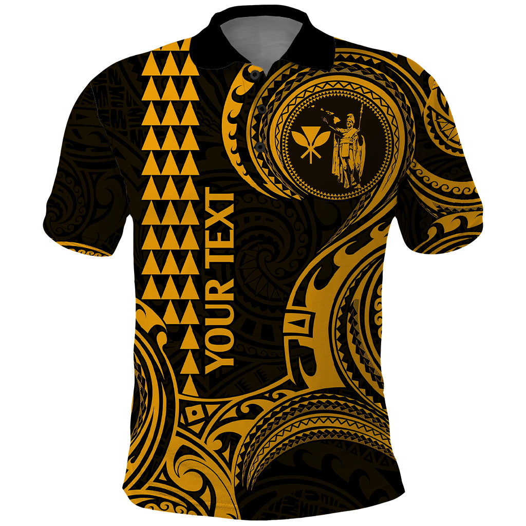 Custom King Kamehameha Day Hawaii Polo Shirt Paradise of the Pacific Tribal Kakau Gold LT9 Gold - Polynesian Pride