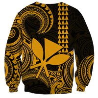 Custom King Kamehameha Day Hawaii Sweatshirt Paradise of the Pacific Tribal Kakau - Gold LT9 - Polynesian Pride