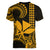 Custom King Kamehameha Day Hawaii Women V Neck T Shirt Paradise of the Pacific Tribal Kakau - Gold LT9 - Polynesian Pride