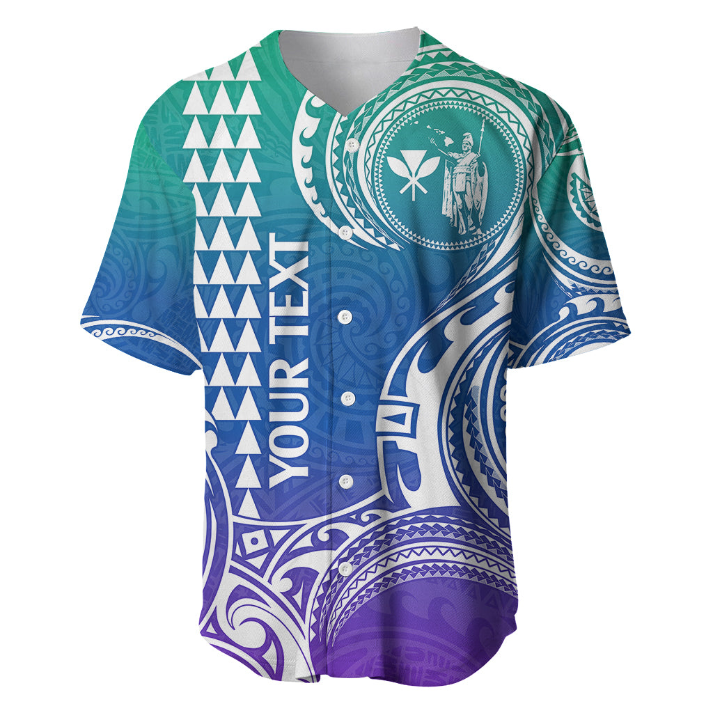 Custom King Kamehameha Day Hawaii Baseball Jersey Paradise of the Pacific Tribal Kakau - Gradient LT9 Gradient - Polynesian Pride