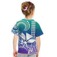 Custom King Kamehameha Day Hawaii Kid T Shirt Paradise of the Pacific Tribal Kakau - Gradient LT9 - Polynesian Pride