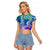 Custom King Kamehameha Day Hawaii Raglan Cropped T Shirt Paradise of the Pacific Tribal Kakau - Gradient LT9 Female Gradient - Polynesian Pride