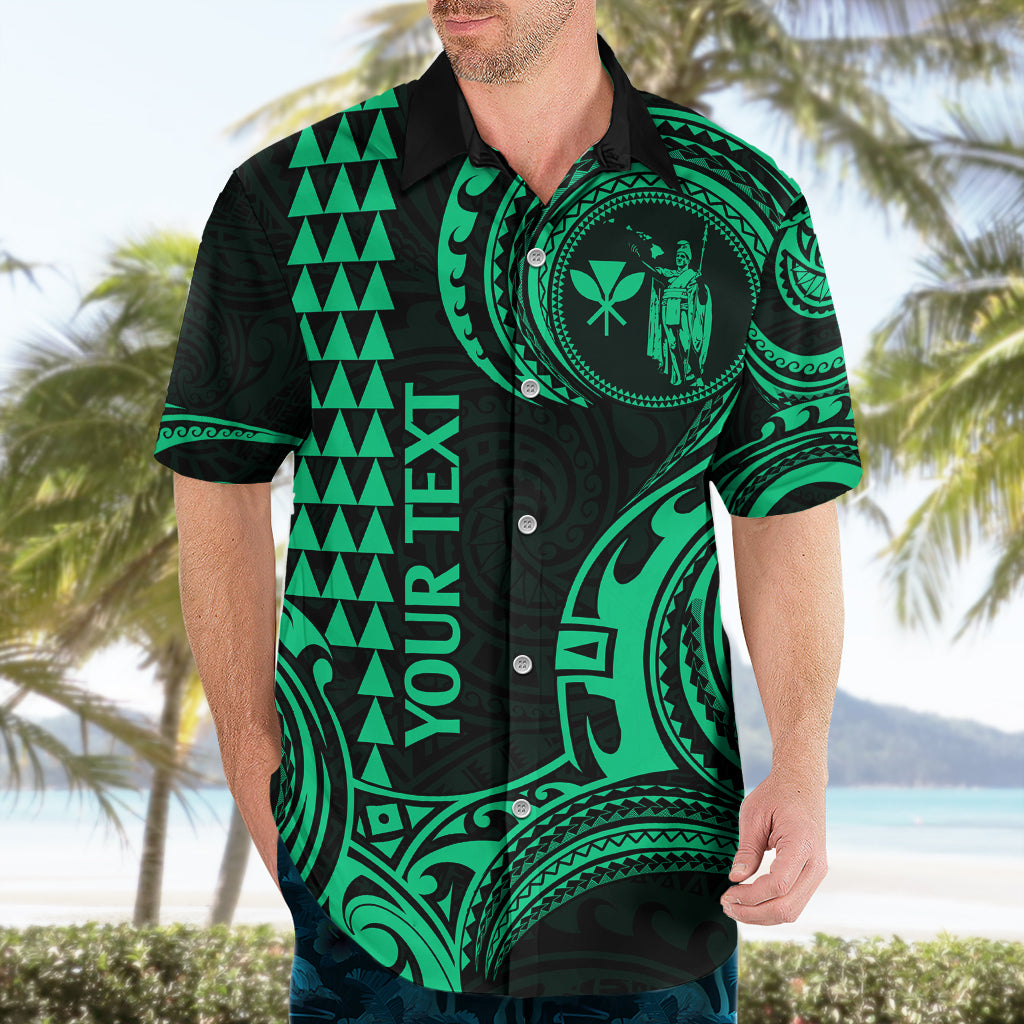 Custom King Kamehameha Day Hawaii Hawaiian Shirt Paradise of the Pacific Tribal Kakau - Green LT9 - Polynesian Pride