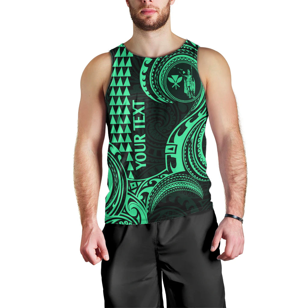Custom King Kamehameha Day Hawaii Men Tank Top Paradise of the Pacific Tribal Kakau - Green LT9 - Polynesian Pride