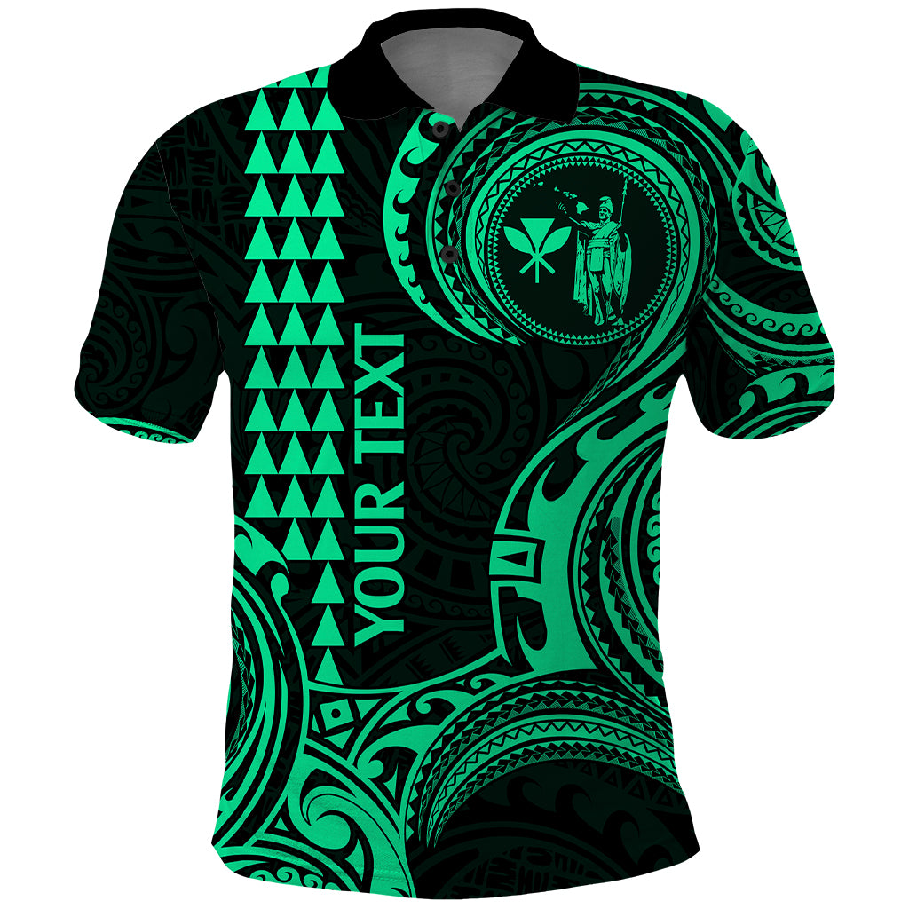 Custom King Kamehameha Day Hawaii Polo Shirt Paradise of the Pacific Tribal Kakau Green LT9 Green - Polynesian Pride