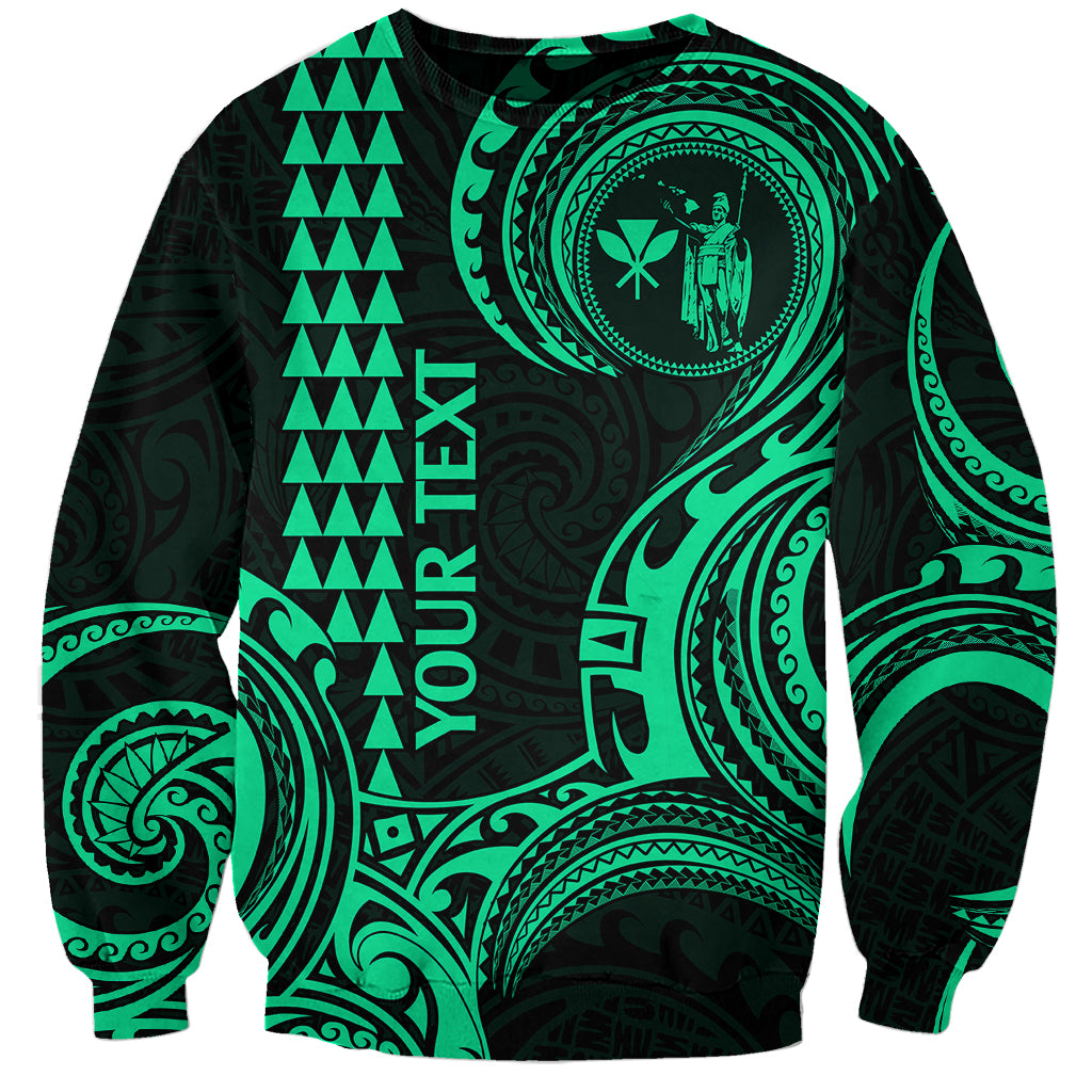 Custom King Kamehameha Day Hawaii Sweatshirt Paradise of the Pacific Tribal Kakau - Green LT9 Unisex Green - Polynesian Pride