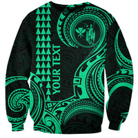 Custom King Kamehameha Day Hawaii Sweatshirt Paradise of the Pacific Tribal Kakau - Green LT9 Unisex Green - Polynesian Pride