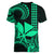 Custom King Kamehameha Day Hawaii Women V Neck T Shirt Paradise of the Pacific Tribal Kakau - Green LT9 - Polynesian Pride