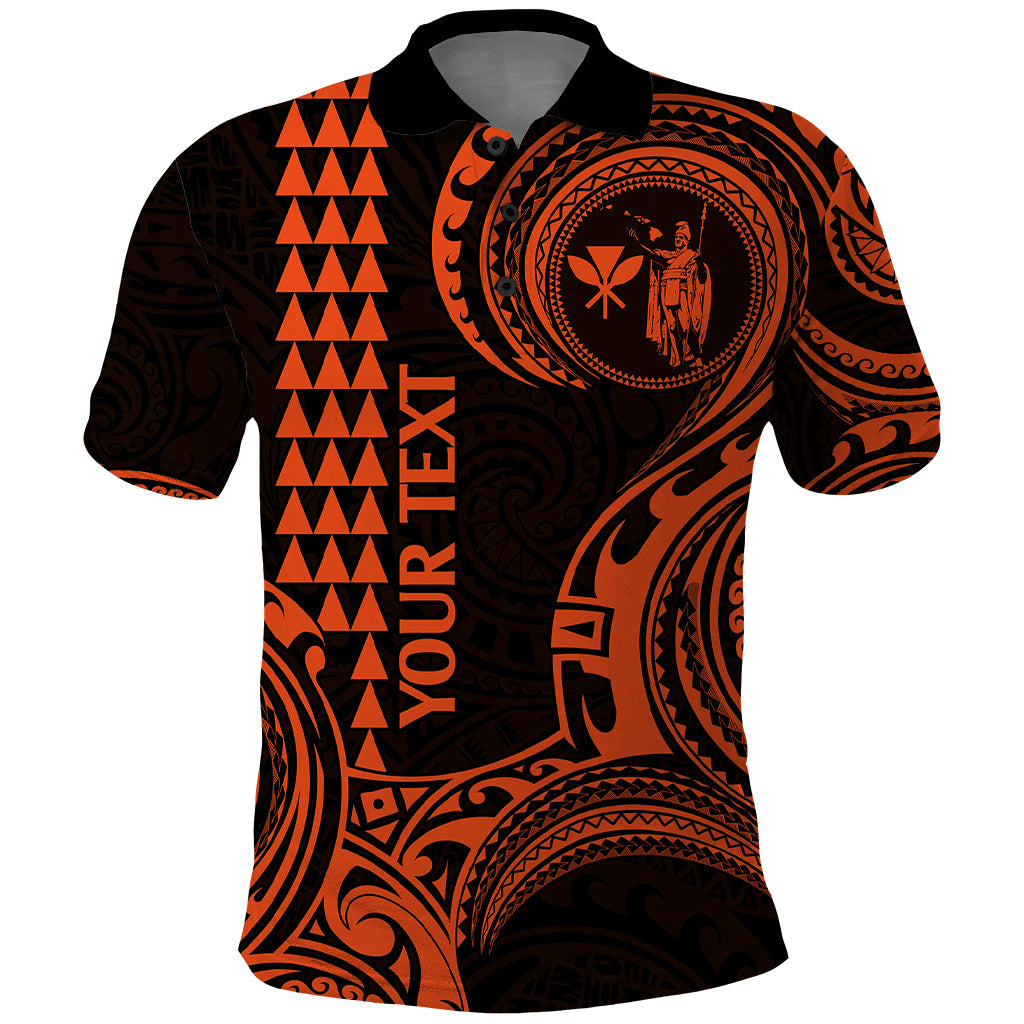 Custom King Kamehameha Day Hawaii Polo Shirt Paradise of the Pacific Tribal Kakau Orange LT9 Orange - Polynesian Pride